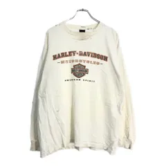USA製 HARLEY DAVIDSON ハーレーダビッドソン 企業ロゴ 長袖Ｔシャツ モーターサイクル Y2K ホワイト(メンズ XL)中古 古着 V7770のサムネイル