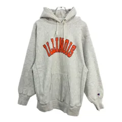 90年代 USA製 Champion チャンピオン REVERSE WEAVE リバースウィーブ パーカー カレッジ グレー(メンズ XL)中古 古着 V6164のサムネイル