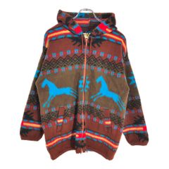 EARTH RAGS 멕시칸 파커 네이티브 무늬 브라운(맨즈 M) 중고 헌 옷 V5457