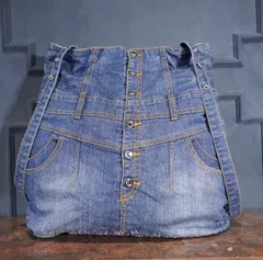 USA VINTAGE HOUSE OF DEREON ALL IN ONE REMAKE DESIGN DENIM BAG/アメリカ古着オールインワンリメイクデザインデニムバッグのサムネイル