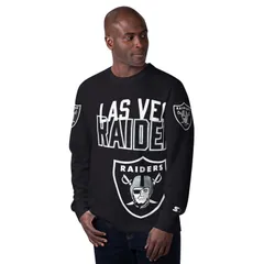 スターター レディース トップス Tシャツ Menstarter Black Las Vegas Raiders Clutchit Long Sleeve TShirt Lvr Black ブラックのサムネイル