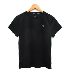 プーマ PUMA 国内正規品 RUN ランニングウェア メッシュ カットソー Tシャツ クルーネック ロゴプリント 半袖 L 黒 ブラック /NT34