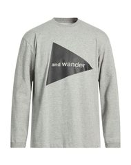アンドワンダー メンズ トップス Tシャツ AND WANDER Gray グレー