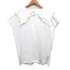 シティショップ CITYSHOP フリル セーラーカラー Tシャツ カットソー フレンチスリーブ 無地 コットン 綿 アイボリー 白 /FT11のサムネイル