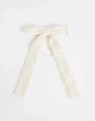エイソス レディース アクセサリー レース ASOS DESIGN lace hair bow IVORY アイボリーのサムネイル