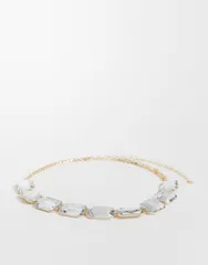 エイソス レディース アクセサリー ベルト ASOS DESIGN diamante chain belt GOLD ゴールドのサムネイル