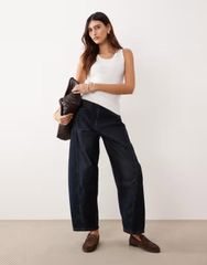 アレンジ レディース ボトムス デニムパンツ ジーンズ ARRANGE Franklyn seam detail barrel jeans indigo Indigo インディゴ