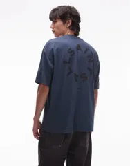 オールセインツ レディース トップス Tシャツ AllSaints Tierra oversized Tshirt in machine BLUE ブルーのサムネイル