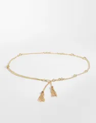 エイソス レディース アクセサリー ベルト ASOS Curve ASOS DESIGN Curve chain tassel belt GOLD ゴールドのサムネイル