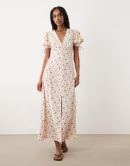 Rouje paris gabin dress 38 ラップワンピース 花柄 赤 - メルカリ