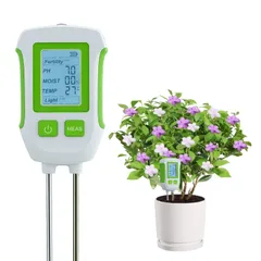 新品 Mcbazel 5-in-1 土壌水分計 土壌 デジタルメーター pH/温度/湿度/光量測定機能付き 土壌酸度計 デュアル検出プローブ デジタル植物 庭、芝生、農業、ハウス/屋外植物用 1台5役 [ホワイト]のサムネイル