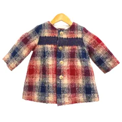 ハッカ キッズ HAKKA KIDS ジャケット コート チェック レース 刺繍 Aライン ウール混 80 マルチカラー 女の子のサムネイル