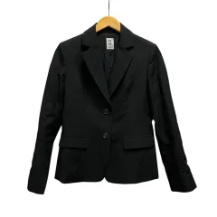 ミッシェルクラン MICHEL KLEIN テーラードジャケット 長袖 無地 ウール FKDTV-51230 40 黒 ブラックのサムネイル