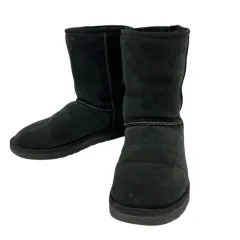 アグ オーストラリア UGG australia F23112EM S/N 5825 クラシックショート ショートブーツ ムートンブーツ スエード ラウンドトゥ フラット 裏ボア US8 250 25.0cm 黒 ブラックのサムネイル