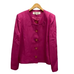 ピエールカルダン Pierre Cardin ジャケット ブレザー 836119-01 クルーネック 無地 裏地 長袖 11 桃 ピンク 黄 イエロー レディースのサムネイル