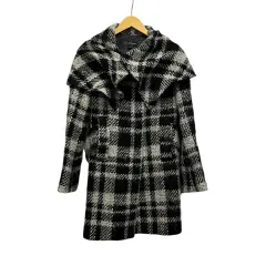 ジルスチュアート JILL STUART コート 長袖 チェック モヘア ウール混 092-251027 S 黒 ブラック 白 ホワイトのサムネイル