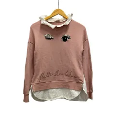 テッドベーカー TED BAKER シャツ 長袖 ロゴ刺繍 ビーズ装飾 ドッキング コットン 2295914 0 ピンク 白 ホワイト マルチカラーのサムネイル