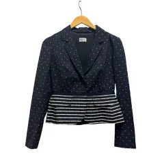 フィロソフィーディアルベルタフェレッティ PHILOSOPHY di ALBERTA FERRETTI ジャケット 長袖 総柄 コットン混 V05210728 紺 ネイビー 白 ホワイトのサムネイル
