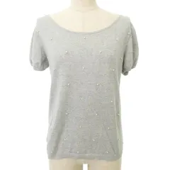アナトリエ ANATELIER 美品 カットソー 半袖 ビジュー ボートネック 薄手 38 約Mサイズ グレー ■YHS6のサムネイル