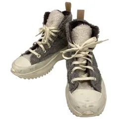 コンバース CONVERSE スニーカー ハイカット ボア 厚底 23cm グレー アイボリーのサムネイル