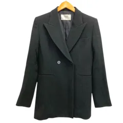 レノマ renoma PARIS ジャケット ダブル ウール混 長袖 無地 38 黒 ブラックのサムネイル