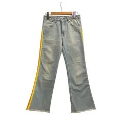 エムエスジーエム MSGM デニム ジーンズ ライン コットン 184065-82 38 ライトブルー 黒 ブラック オレンジ 黄 イエローのサムネイル