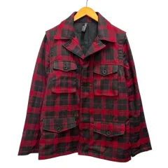グラム glamb ジャケット シャツ アウター フライフロント チェック 長袖 1 赤 レッド のサムネイル
