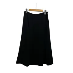 アルマーニ コレツィオーニ ARMANI COLLEZIONI フレアスカート ロング丈 無地 ウール混 PROD/2005/01879 38 黒 ブラックのサムネイル