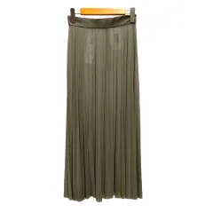 エムエムシックス メゾンマルジェラ MM6 Maison Margiela S52MA0150 チュールスカート シアー プリーツ フレア ロング丈 36 緑 カーキのサムネイル