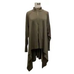 イッセイミヤケ ISSEY MIYAKE 80s 筆タグ ジャケット ブルゾン ウール混 無地 長袖 S~M 緑 カーキのサムネイル