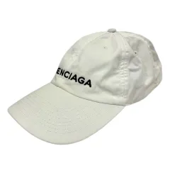 バレンシアガ BALENCIAGA 452245 352B4 キャップ 帽子 コットン ロゴ刺繍 L 白 ホワイトのサムネイル