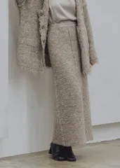 【アウトレット】WILLFULLY/ウィルフリー ブークレ ペンシルニットスカート (ミルクティー) boucle pencil knit SKのサムネイル