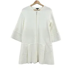 TO BE CHIC(トゥービーシック) コート サイズ40 M レディース美品  - 白 七分袖/ニット/ノーカラー/ジップアップ/春/秋のサムネイル