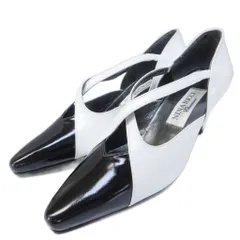 ニナリッチ NINA RICCI パンプス ヒール レザー クロスストラップ バイカラー セレモニー 34 1/2 約21.5cm 白黒 ホワイト ブラック ■GY99 0425のサムネイル