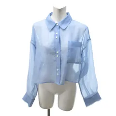 ビス ViS 美品 25SS シアー ショート丈シャツ シースルー レギュラーカラー 長袖 水色 F /HWのサムネイル