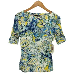 ローレンラルフローレン LAUREN RALPH LAUREN ペイズリー 総柄 プリント トップ レディース import：XS のサムネイル
