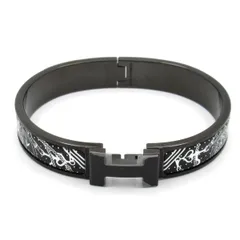 HERMES(エルメス) バングル美品  クリックHH レザー 黒×白 アマゾンの祭典・バンダナ/ソーブラックのサムネイル