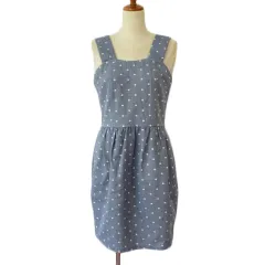 カージュ Khaju ワンピース ジャンパースカート ドット コットン 青 ブルーのサムネイル