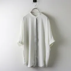 2024SS 大きいサイズ アイシービー ICB 【洗える】BackSatinAmunzen 5分袖バンドカラーブラウス S ホワイト／【2400015009889】のサムネイル