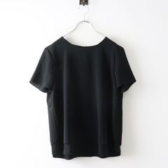 美品✨edit & co. サテンジョーゼットTブラウス イレヘム 半袖ブラック