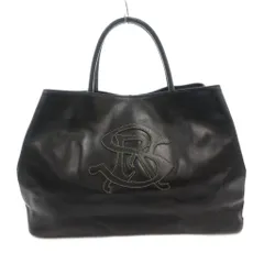 ソニアリキエル SONIA RYKIEL レザートートバッグ 黒 ブラック ロゴデザイン ステッチ /TQ ■GY99のサムネイル