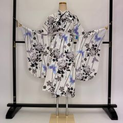 3点 新品 お花 月下美人 セパレート へこ帯付セパレート浴衣 二部式