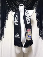 アディダス adidas レアル マドリード ブラック マフラー 3本線 スポーツ