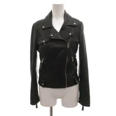 ザラ ZARA ジャケット 上着 XS 黒 ブラック ラムレザー 無地 長袖 ライダースデザイン /SC ■GY74
