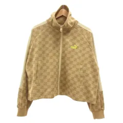プーマ PUMA 美品 ジャージ トラックジャケット L 茶 ブラウン 総柄 ハイネック ジップアップ /SD ■ECF005のサムネイル