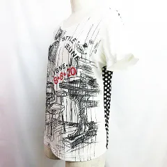 TOKUKO 1er VOL トクコ・プルミエヴォル  プリント Tシャツ 半袖 フリル袖 カットソー ドット 水玉 リボン ストレッチ モノトーン ブラック×ホワイト 9号 Mサイズ トップス レディース G09Lのサムネイル