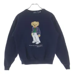 POLO RALPH LAUREN (ポロラルフローレン) POLO BEAR ポロベアー クルーネックスウェットシャツ トレーナー レディース ネイビー