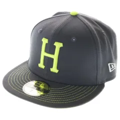 HUF ハフ ×New Era 59FIFTY ニューエラ ロゴ刺繍 ベースボールキャップ 帽子 グレー/イエロー HUF (ハフ) ×New Era 59FIFTY ニューエラ ロゴ刺繍 ベースボール