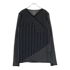 Rick Owens (リックオウエンス) 21AW Vネックストライプニット セーター ブラック/ホワイト RP02A7699-KSTGMのサムネイル