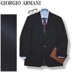 80s90s イタリア製 ジョルジオ アルマーニ GIORGIO ARMANI ネイビーソリッド シングル 2B テーラードジャケット ブレザー 通年 50REG メンズのサムネイル